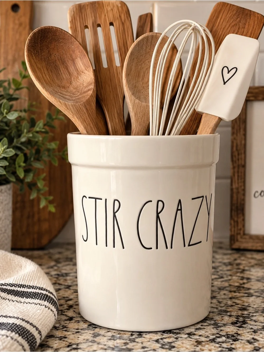 Rae Dunn “STIR CRAZY” Ceramic Utensil Crock – Artisan Collection 2020